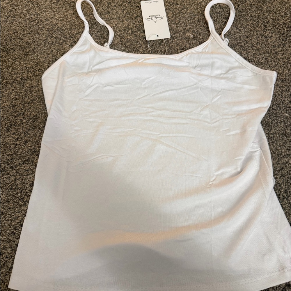 Women’s White Spaghetti Strap Camisole Tank Top